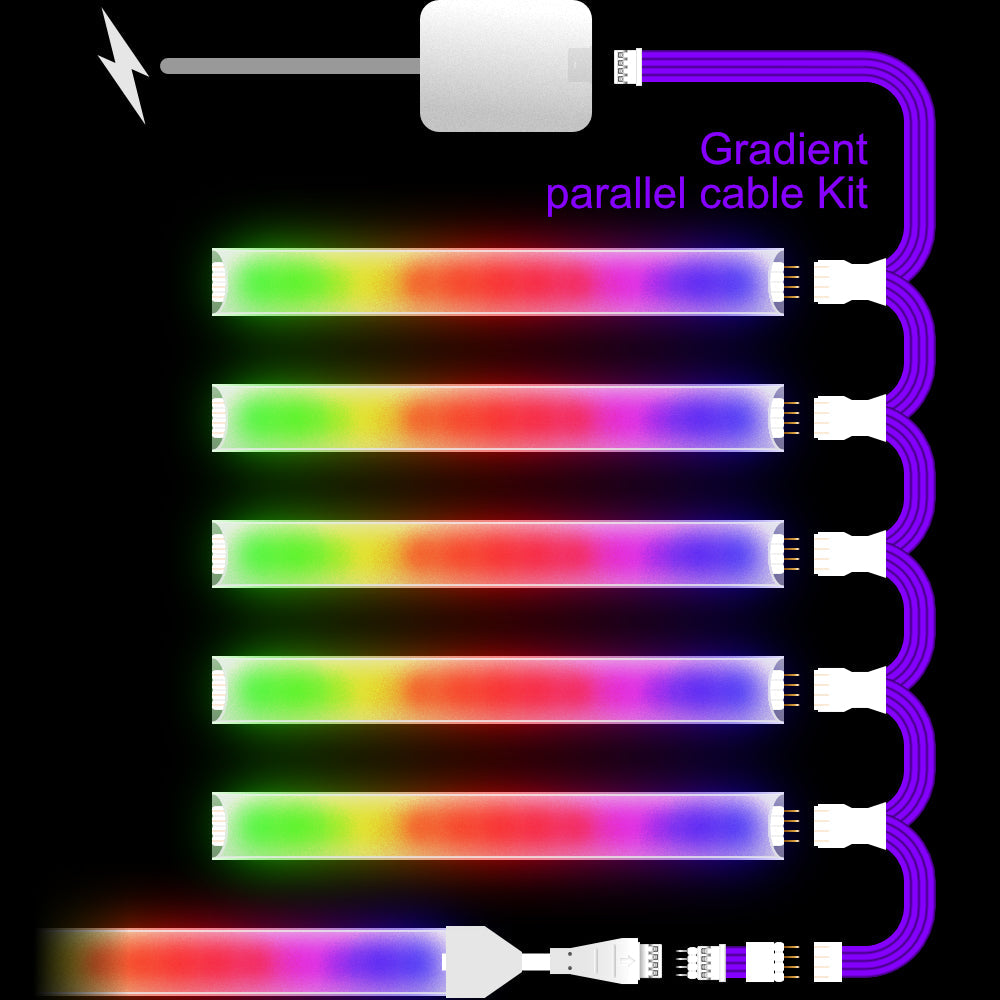 Gradient - Parallel Cable | WHITE Multi Point Splitter 2,3,4+ way | in Feet