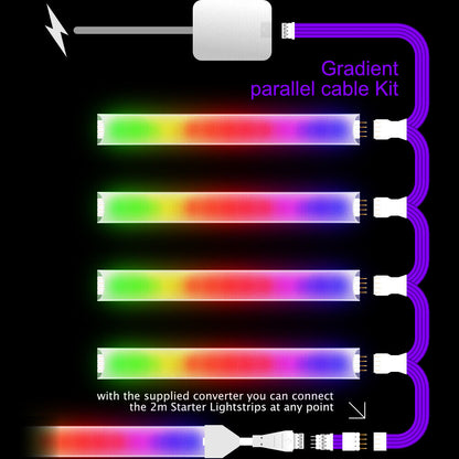 Gradient - Parallel Cable | BLACK Multi Point Splitter 2,3,4+ way | in Feet