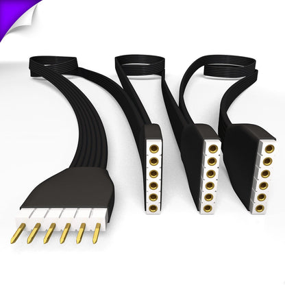 Plus V2 & V3 - SCHWARZES Parallelkabel | Mehrpunktsplitter 3,4,5,6,7,8+ Wege | in Fuß