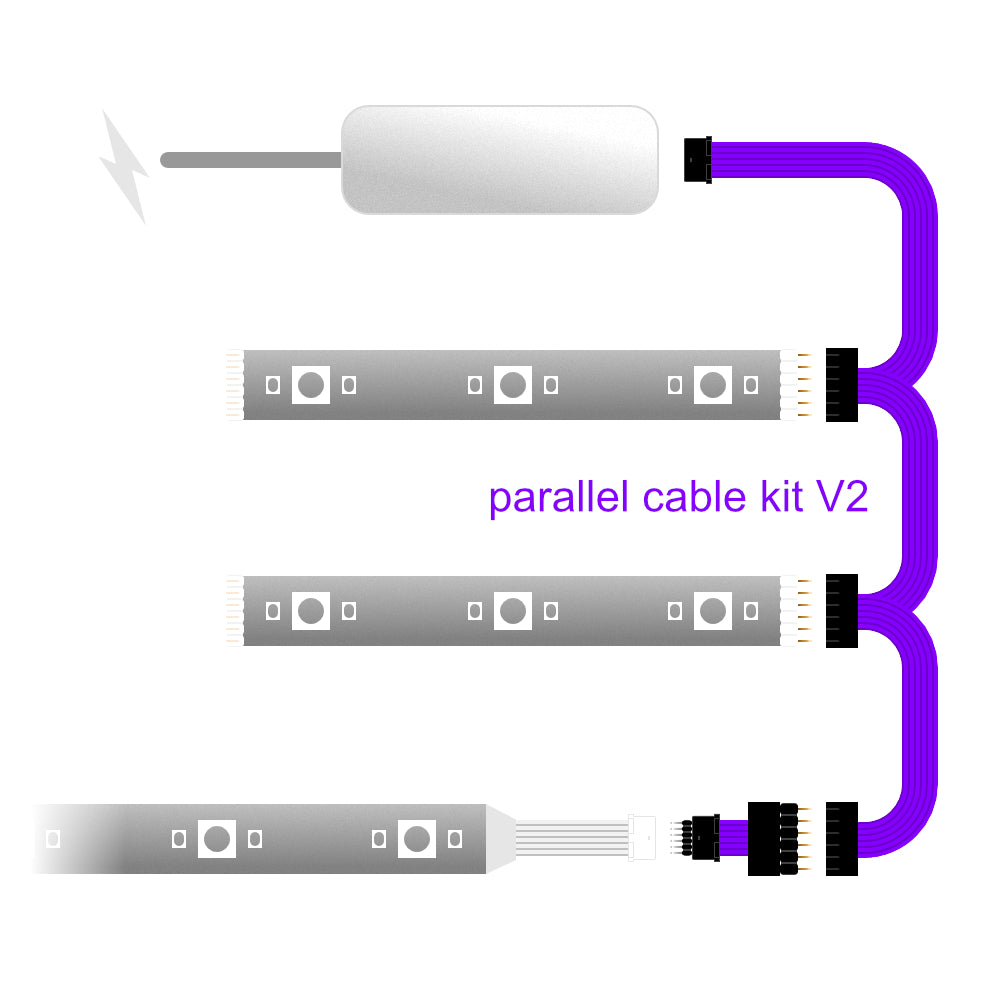 Plus V2 - Parallel Cable | Multi Point Splitter 3,4,5,6,7,8+ way | in Feet - LightStrips Anonymous