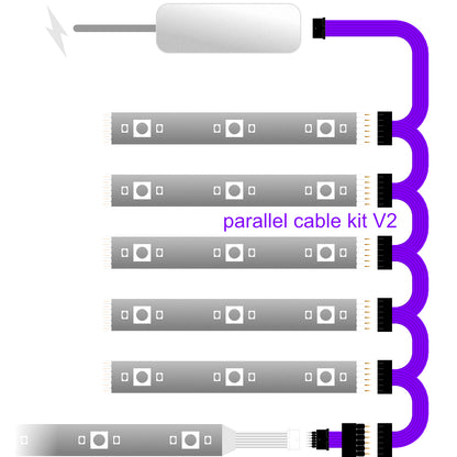 Plus V2 - BLACK Parallel Cable | Multi Point Splitter 3,4,5,6,7,8+ way | in Feet - 6 / upto 4feet / upto 3inch - LightStrips Anonymous